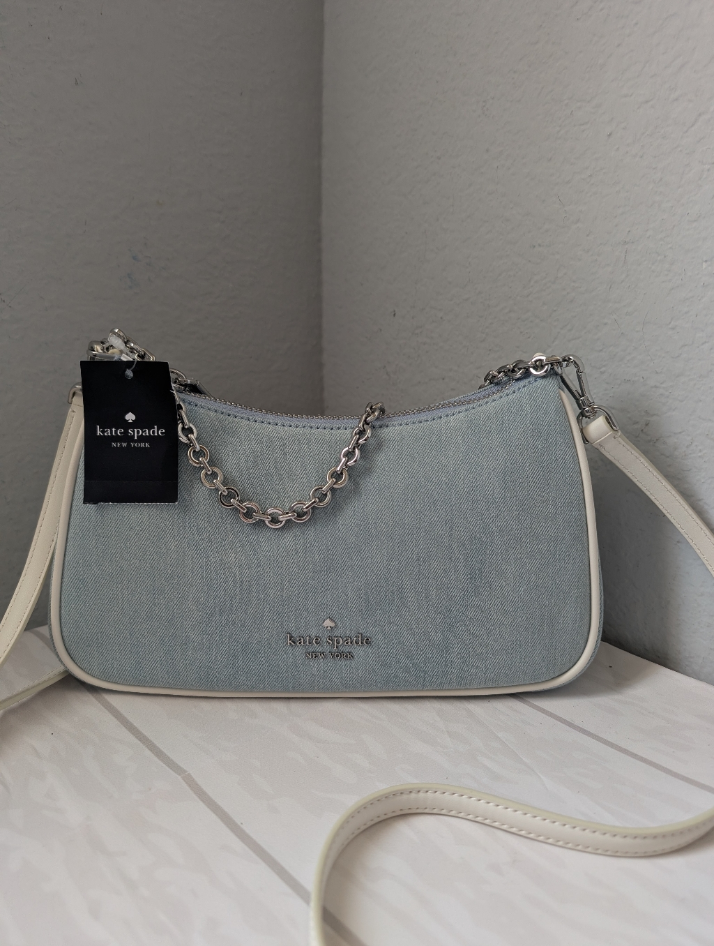 Nwt Kate Spade K0139 Margo Denim Crossbody Bag